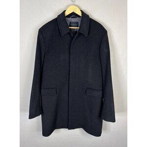 Banana Republic Wool Cashmere Coat Men's XL Black Dark Gray Overcoat